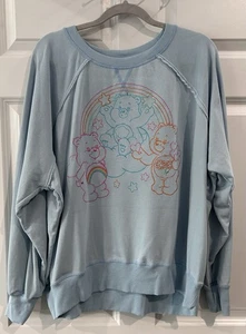 Colorful Care Bear Sweatshirt Women Sz XXXL Childhood Cartoon Y2K 80's Rainbow - Picture 1 of 9