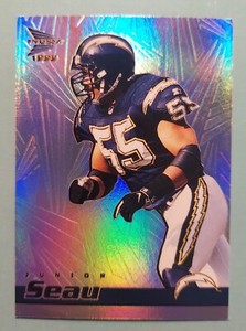 1999 Pacific Prism JUNIOR SEAU #125 Rainbow Foil San Diego Chargers HOF 