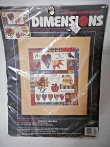 "Dimensions Counted Cross Puntada ""Acolchado Beja"" 3814 de Leslie Beck 1996 10x12" - Imagen 1 de 5