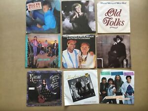 Lot of 27 Country 45 rpm Vinyl Records Willie Nelson Oak Ridge Boys & More