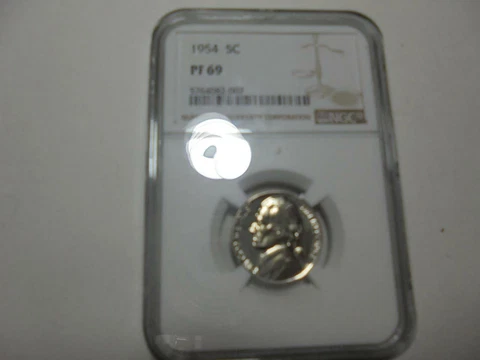 1954 Jefferson 5 Cents Nickel Graded NGC PF 69 Low Pop Free Shipping Cover