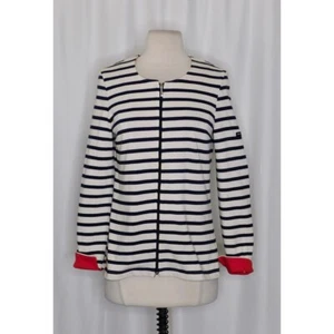 SAINT JAMES L’Atelier Navy Stripe Zippered Jacket Blazer France French 36 / 4 - Picture 1 of 10