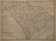 Vintage 1914 County & Town Map ~ SOUTH CAROLINA ~ Old & Original ~ Free S&H