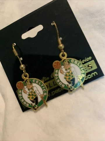 BOSTON CELTICS PETER DAVID COLLECTIBLE NBA BASEBALL TEAM LOGO EARRINGS NEW Cover