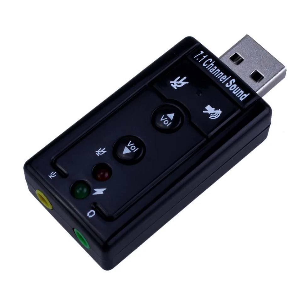 AudioBLUE- USB 2.0 External Sound Card Adapter- 480Mbs-3D Virtual 7.1 Channel - Image 1 of 4