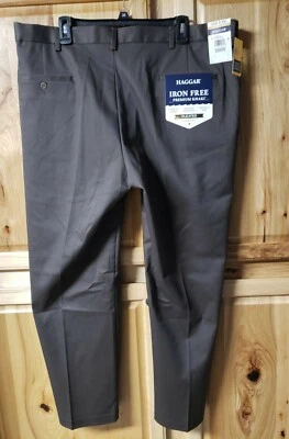 Haggar Hombre Sin Hierro Premium Caqui Ajuste Clásico Plisado 204 expresso 40 x 29 Foto 1 de 3