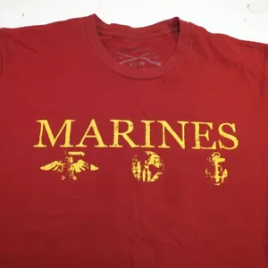MAGLIETTA USA AMERICA MARINES USMC MARINE MILITARE Uomo M Rossa - Foto 1 di 3