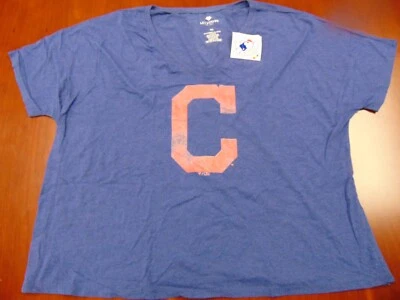 NEW FANATICS MLB WOMEN'S RETRO CLEVELAND INDIANS GUARDIANS T-SHIRT SIZE 2XL - Image 1 of 4