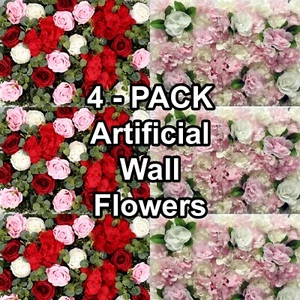 4-PACK Wedding Venue Decorations Artificial Flower Wall Stage Background Decor - Picture 1 of 7