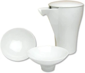 Arita yaki porcelain Sake Cup Bottle set Guinomi Tokkuri White porcelain japan - Picture 1 of 6