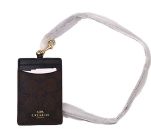 COACH ID Lanyard Signature Badge in Brown/Black - Picture 1 of 5