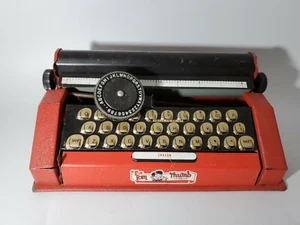 Vintage Tom Thumb JUNIOR Child's TOY Typewriter RED MADE IN USA  - Picture 1 of 9