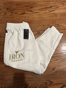 Project Rock Rival Fleece Joggers White/ Navy Blue Under Armour Pants Size 2XL - Picture 1 of 8