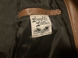 1960s Langlitz Leathers Motorcycle Jacket RARE Brown Horsehide MINT Deadstock