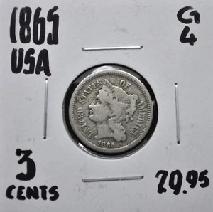 1865 United States 3 Cents - Picture 1 of 2