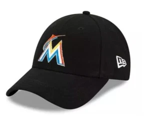 New Era MLB Youth The League Miami Marlins 9Forty Black Strapback - Picture 1 of 2