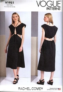 Vogue V1951 Misses 18 to 26 Rachel Comey Cutout Dress Uncut Sewing Pattern - Picture 1 of 2