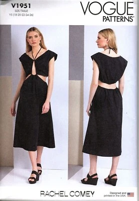 Vogue V1951 Misses 18 to 26 Rachel Comey Cutout Dress Uncut Sewing Pattern - Image 1 of 2