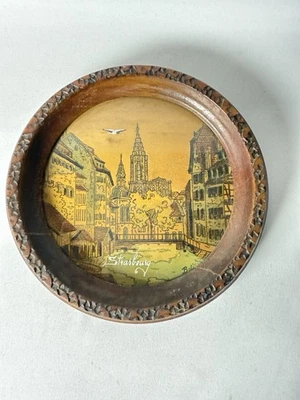 Tableau pyrogravure bois & verre - Strasbourg - - Photo 1/3