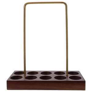 Glas Kaffeebohnen Fläschchen Halter - Holzboden Reagenzglas Organizer Rack für - Bild 1 von 12