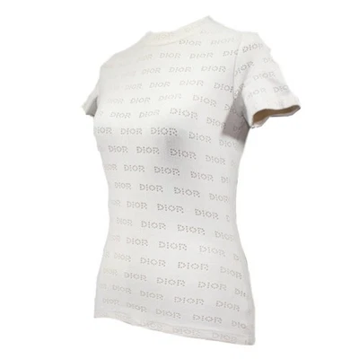 CAMISETA TOP BLANCA BOUTIQUE CHRISTIAN DIOR VINTAGE RARA PARA MUJER LOGO DIOR PERFORADO 44 Foto 1 de 4