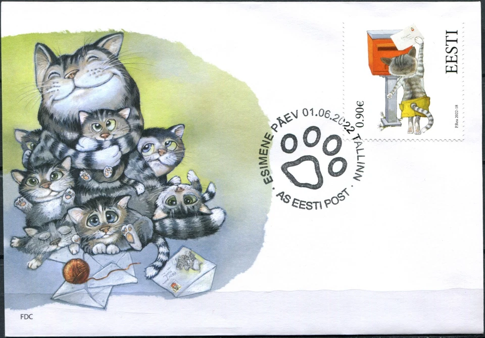 Estonia 2022. Children's Stamp. Send a Postcard (Mint) First Day Cover - Image 1 of 1