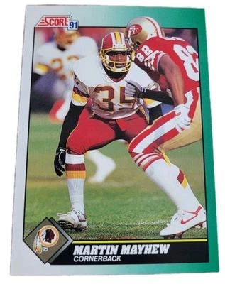 1991 Score #235 Martin Mayhew Washington Redskins Commanders Football Card (O6 - Image 1 of 2