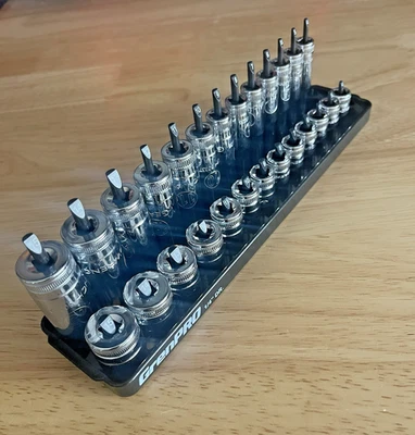 GearWrench 1/4” Metric 12pt Shallow Deep Sockets 80306 80308 New 4mm-15mm w/Tray - image 1 of 4