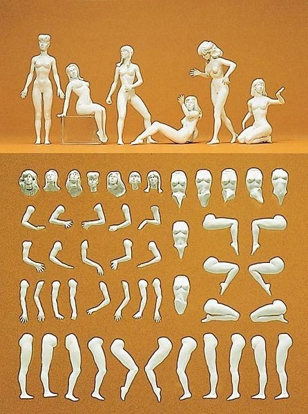 Preiser 45901 G Eva Model Figures Unpainted (6)