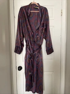 Vintage Number 1 London Robe L/XL Paisley Geometric Belted Kimono Lounge Wear - Picture 1 of 9