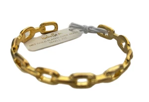 Isabella M. Gold Tone Paperlink Chain Cuff Bracelet Size Small *NWT* - Picture 1 of 4