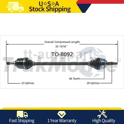 Junta de eje CV delantera derecha para Pontiac Vibe tracción delantera 1,8 L 2008 2007 2006 2005 2004 Foto 1 de 2