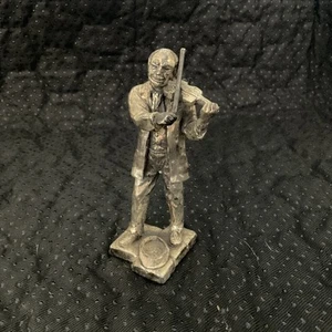 VINTAGE massive versilberte Geigenspieler Figur 4" groß. - Bild 1 von 6