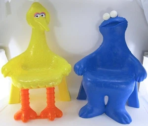 Vintage Knickerbacker Toys Sesame Street Toddler Chairs Big Bird Cookie Monster - Picture 1 of 8