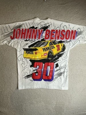 Camiseta de colección 1996 Johnny Benson #30 con estampado completo NASCAR para hombre XL NOS Foto 1 de 4