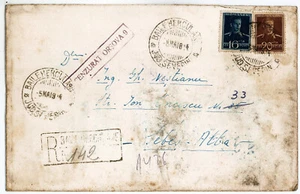 Romania, 1944, WWII Censored Registered Cover, Herculane - Orsova stamps - Picture 1 of 2