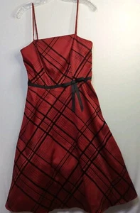I N San Francisco Red And Black Dress With Glitter And Spaghetti Straps Size 9 - Picture 1 of 10