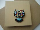 Native American Sterling Zuni Turquoise Coral Lapis Inlay Tunderbird Pin Pendant