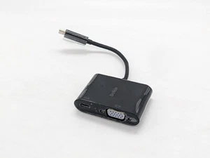 Belkin USB-C to VGA charge adapter HD 1080p video 60W passthrough power black - Picture 1 of 12