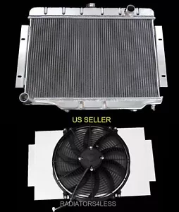 3 ROW ALUMINUM RADIATOR W/ SHROUD 16" FAN 1972-1986 JEEP CJ SERIES CJ5 CJ6 CJ7 - Foto 1 di 2