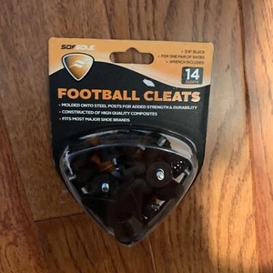 SofSole Football Cleats 3/4” for 1 Pair-Steel Tip Cleats &Wrench Black - Picture 1 of 3