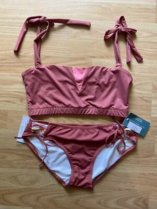 Wilding by Well Dressed Wolf  Junior Girls L Tie Strap Bikini: Rooibos Tea NWT - Picture 1 of 17