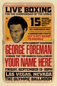 YOUR NAME on a Boxing champ poster vs George Foreman - personalized & cool - Picture 1 of 1