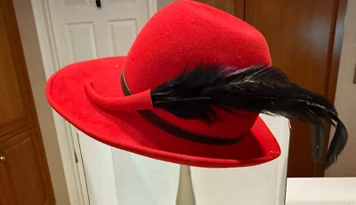 Sombrero vintage Mr. John Classic (GEO.W.BOLLMAN) 100% lana con pluma "EXCEL Foto 1 de 4