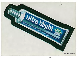 1973 OPC Wacky Packages 2a serie 2 DENTIFRICIO ULTRA PERONDIANTE abbronzatura posteriore ex - Foto 1 di 1