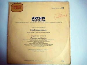Archiv High Renaissance Venetian Style Gabrielli Epoch Canzonas Sonatas Vinyl - Picture 1 of 5