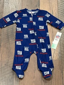 New York Giants NFL Allover Team Print Full-Zip Sleeper, Size 3/6 Months, NWT - Picture 1 of 5
