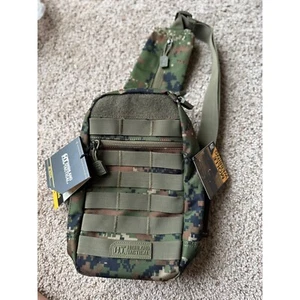 Highland Tactical Sling Bag MOLLE Webbing Green Digital Camo Shoulder Pack NEW - Picture 1 of 11