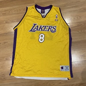 Vintage Champion Lakers Kobe Bryant NBA 8 24 Basketball Custom Jersey Mens 44 XL - Picture 1 of 13