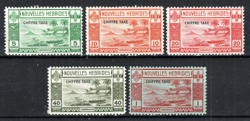 New Hebrides 1938 Postage Due opt set SG FD65-FD69 MH - Image 1 of 1